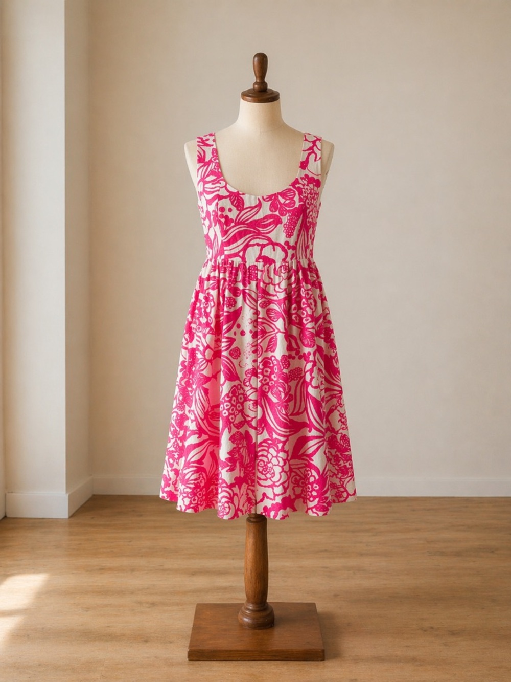 Anthropologie Vanessa Virginia Pink Floral Textured Dress | Size 2 | Fit & Flare